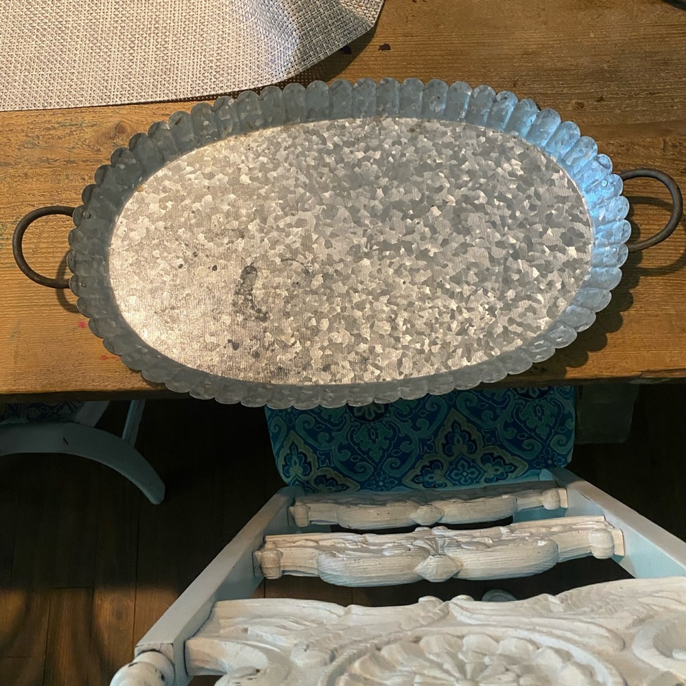 Mud Pie galvanized trey